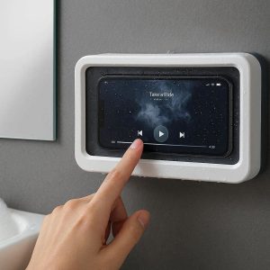 30 Shower Waterproof Phone Holder Wall Mount Sealed Storage Stand Touchscreen Box Accessory For Bathroom Bathtub Mirror